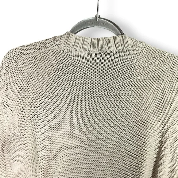 Wooden Ships Cropped Open Cardigan Sweater Sz S Neutral Beige Minimalist - Picture 7 of 12